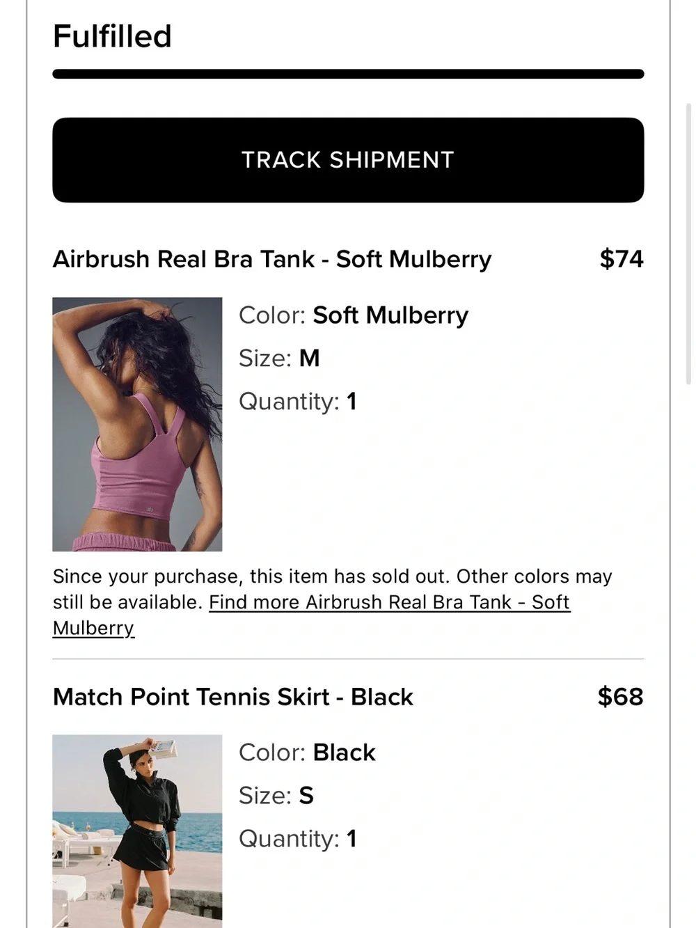 ALO Airbrush Real Bra Tank - Soft Mulberry